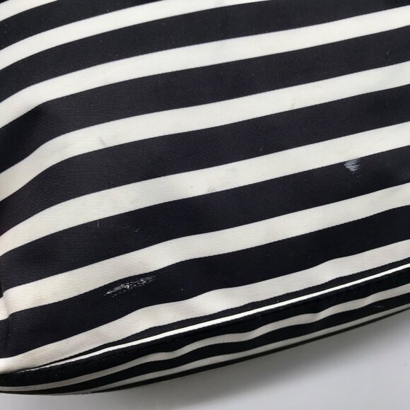 Kate Spade Black & Clotted Cream Striped Nylon Watson Lane Maya Tote Bag - Picture 10 of 11
